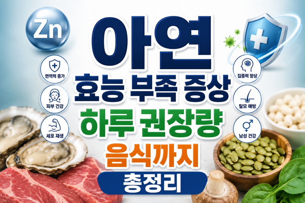 아연 효능과 부족 증상