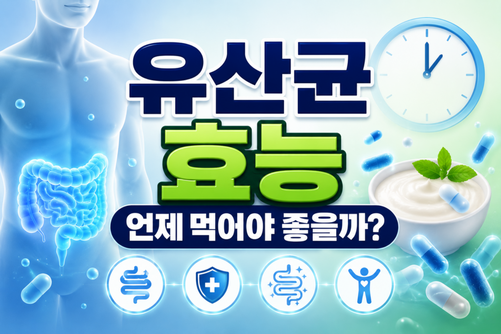 유산균 효능 장 건강 면역 관리 복용 시간
