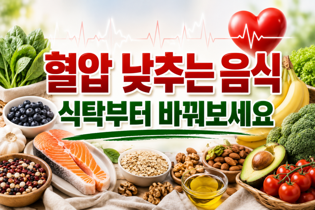 혈압 낮추는 음식 고혈압 관리 식단 생활습관