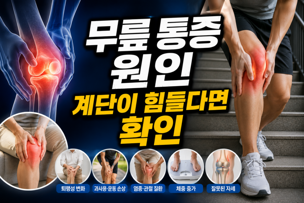 무릎 통증 원인 계단 오를 때 아픈 이유 총정리