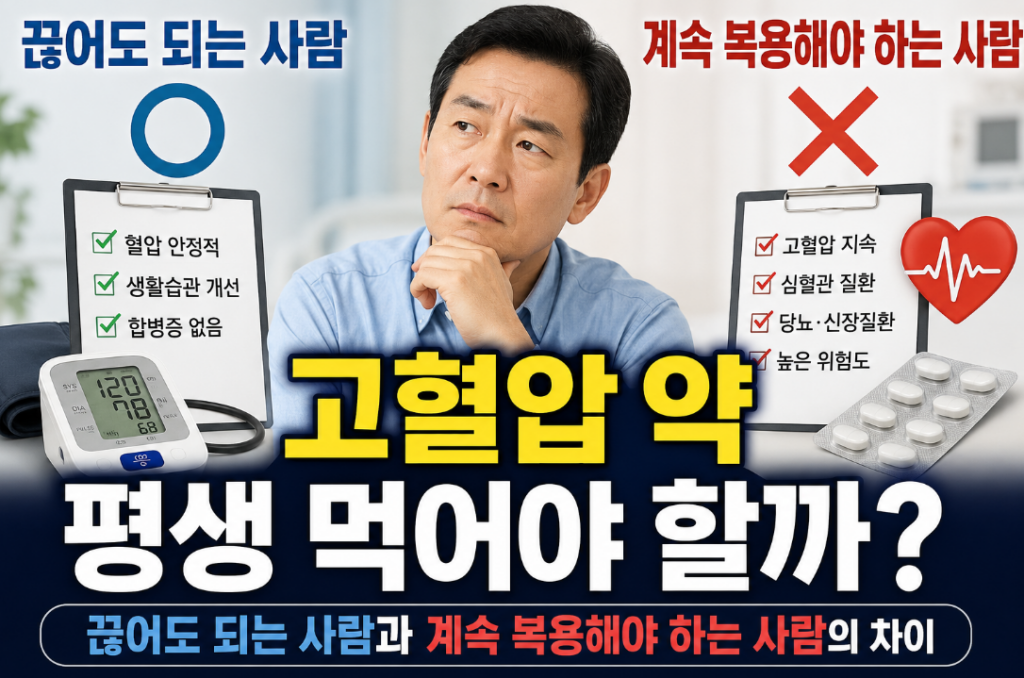고혈압 약 끊어도 될까? 복용 기간과 혈압 관리 핵심 정리
