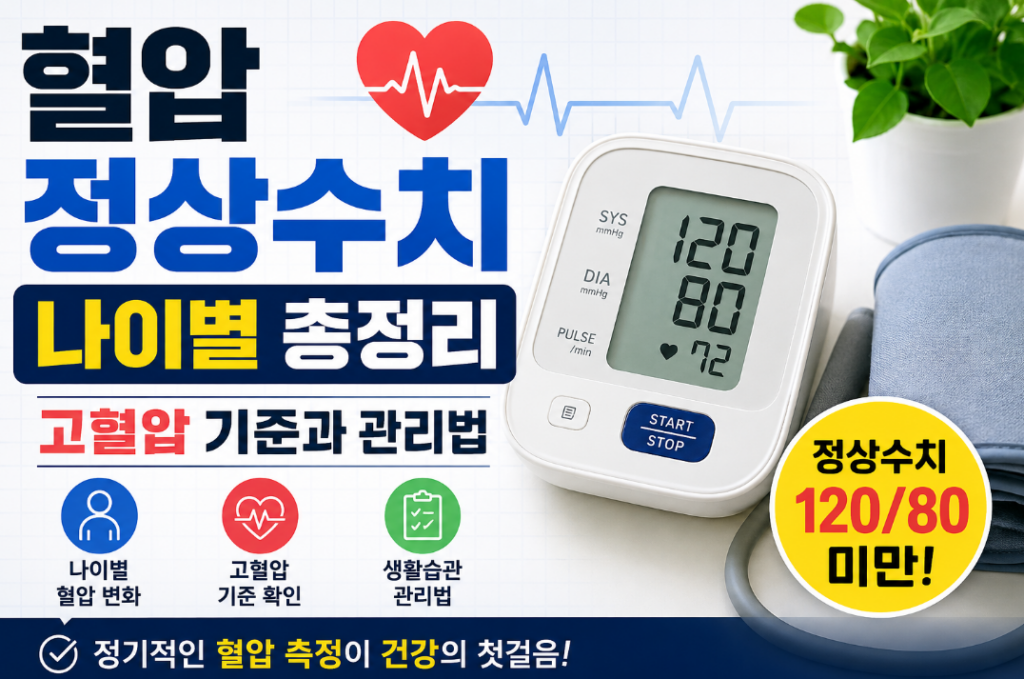혈압 정상수치 나이별 총정리｜고혈압 기준과 낮추는 생활습관