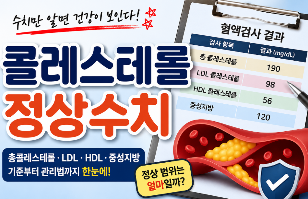 콜레스테롤 정상수치 총정리|LDL·HDL·중성지방 기준