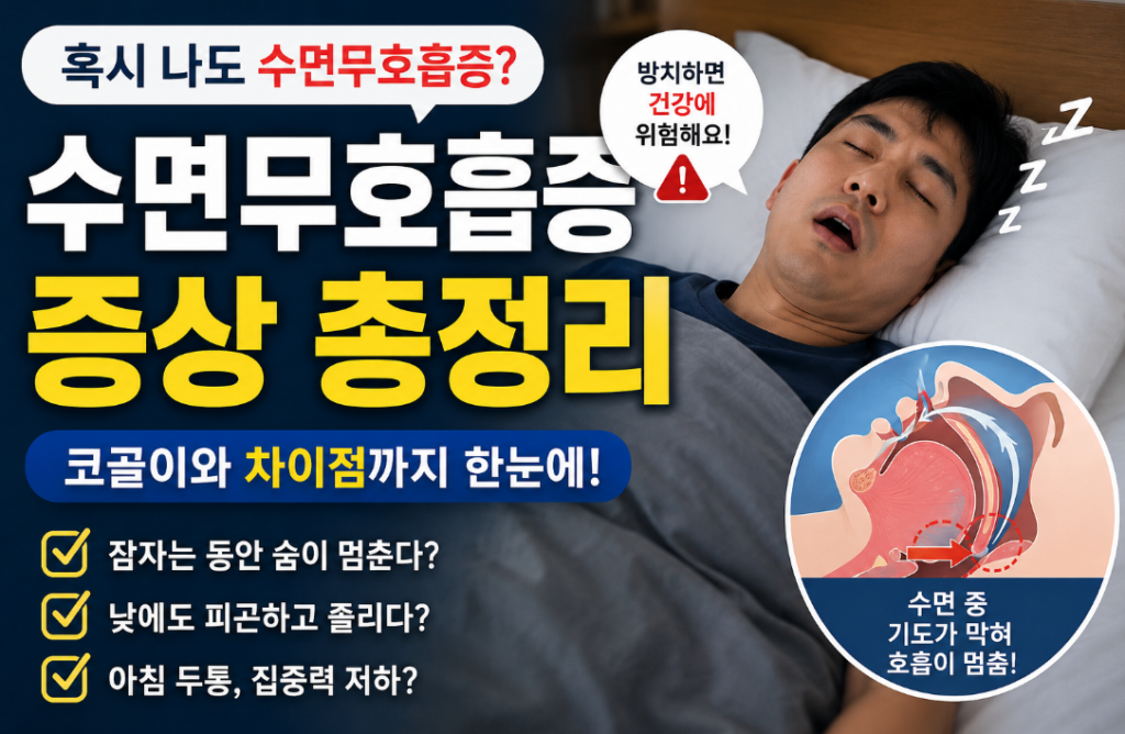 수면무호흡증 증상 총정리, 놓치기 쉬운 신호와 원인