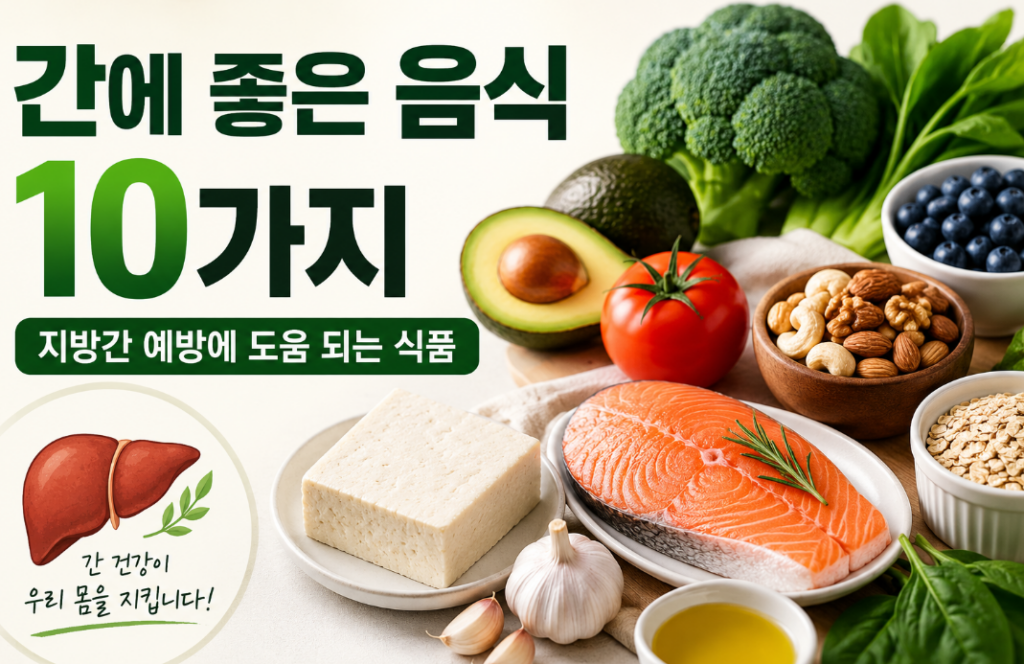 간에 좋은 음식 10가지와 지방간 예방에 좋은 식습관
