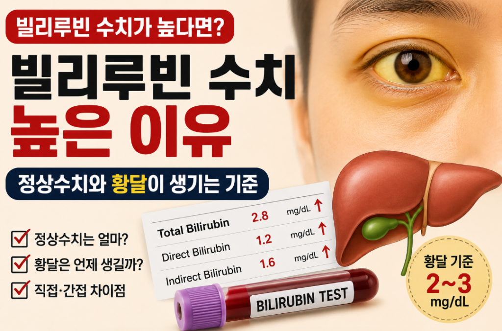 빌리루빈 수치 1.5·2·3 위험 신호? 정상수치·황달 기준