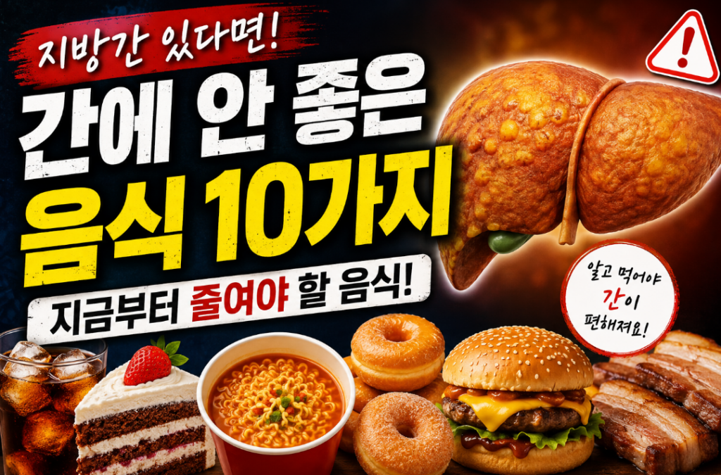 간에 안 좋은 음식 10가지, 지방간 예방을 위해 줄여야 할 식품
