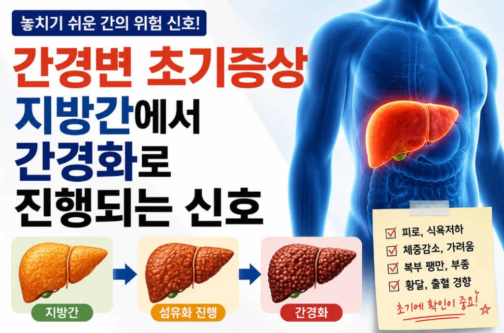 간경변 초기증상|지방간·간섬유화·간경화 진행 과정