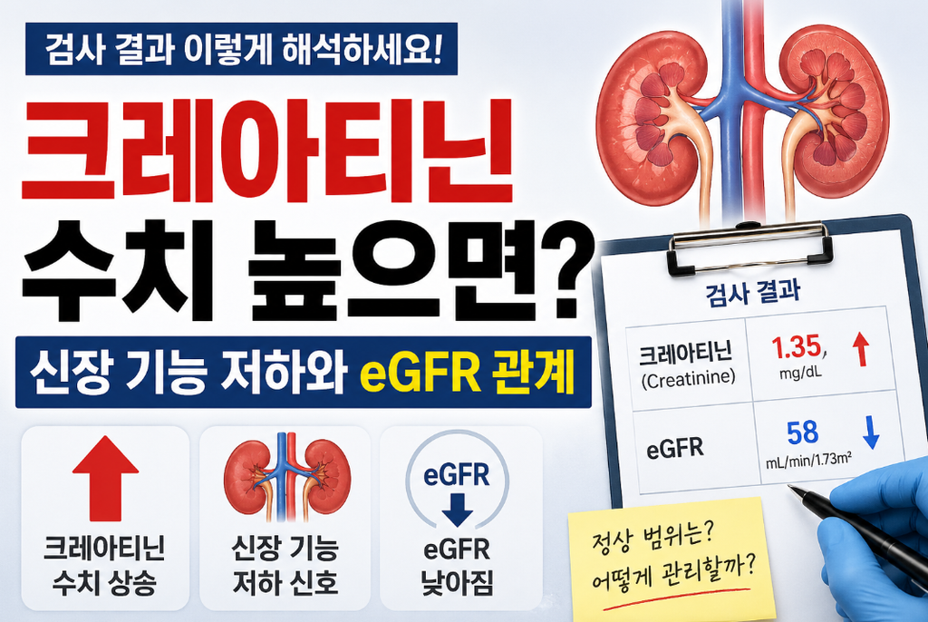 크레아티닌 수치와 eGFR|신장기능 검사 결과 보는 방법