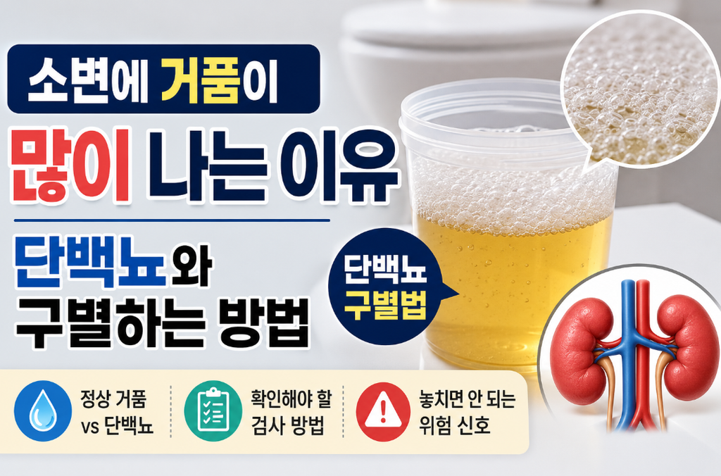 소변 거품 원인｜정상 거품과 단백뇨 구별하는 법