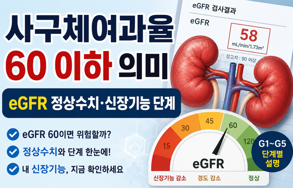 사구체여과율 정상수치와 단계별 기준, 낮으면 확인할 점
