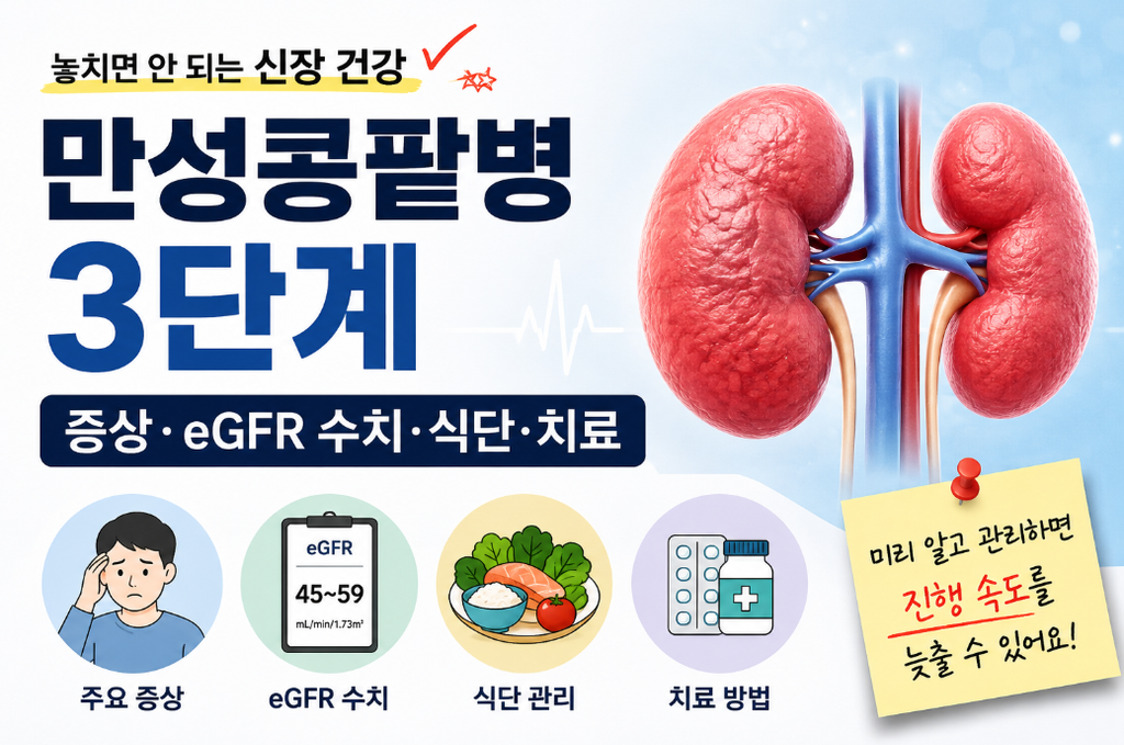 만성콩팥병 3단계 증상부터 수치·식단·관리법까지