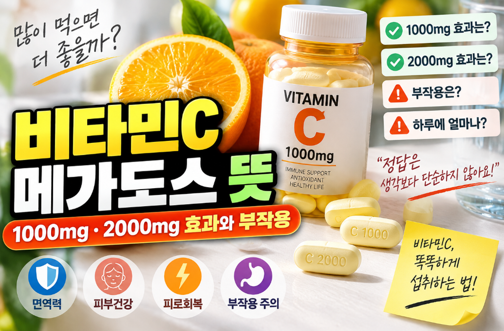 비타민C 메가도스 뜻, 고용량 섭취 전 알아야 할 기준