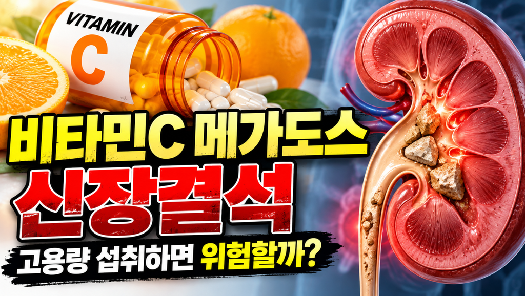 비타민C 메가도스 신장결석 위험|고용량 섭취와 옥살산 관계