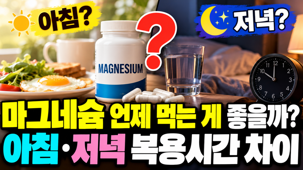 마그네슘 복용시간|아침·저녁·자기 전 언제 먹는 게 좋을까